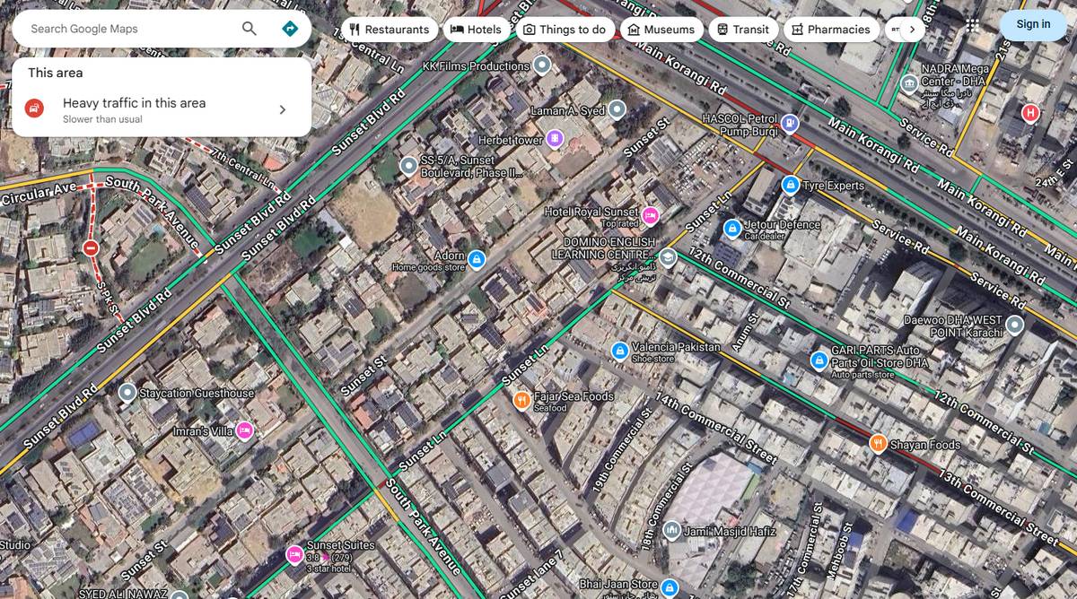 Traffic at NADRA Mega Center, DHA
