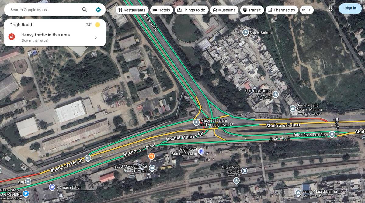 Traffic at Drigh Road