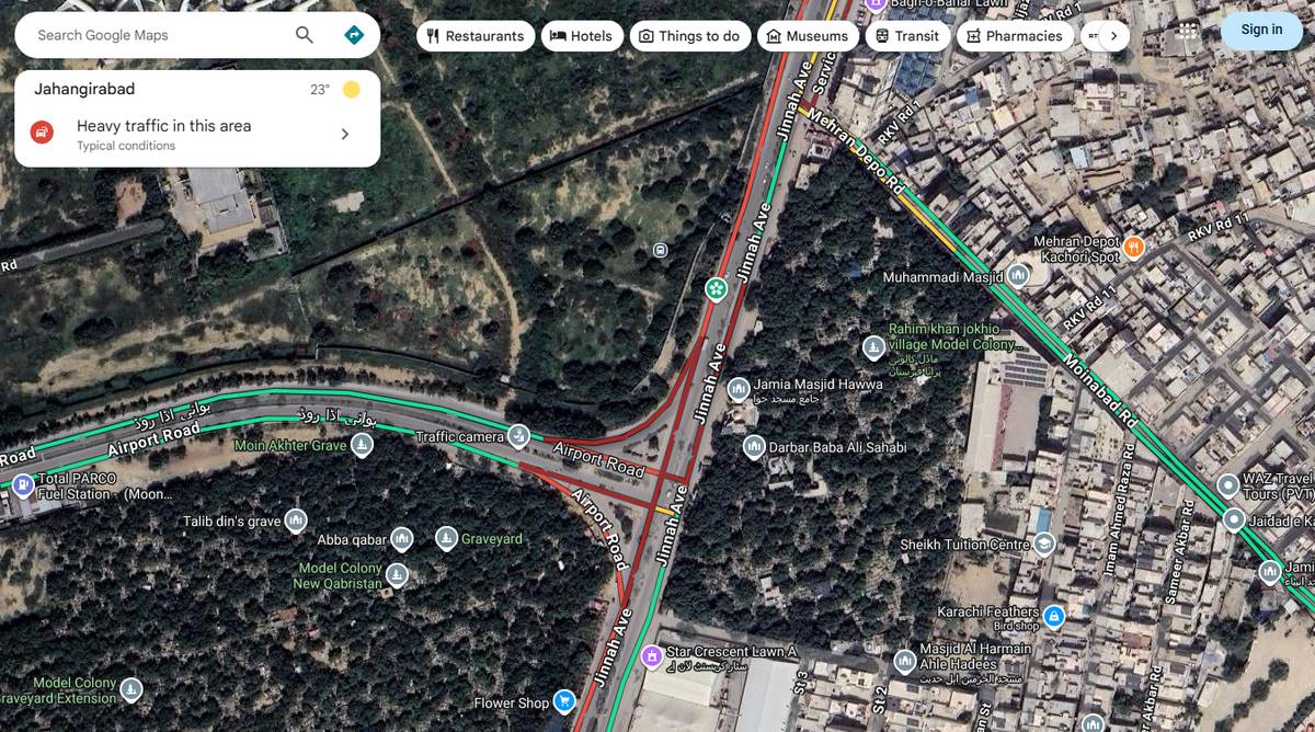 Traffic at Jinnah Avenue